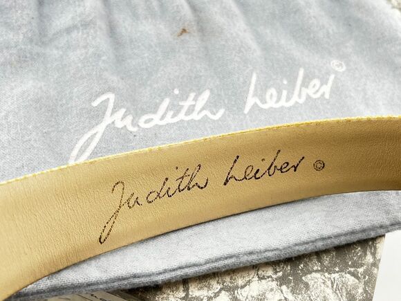 Vtg Judith Leiber Karung Snakeskin Leather Statement Belt Gold Lion Buckle w/Box main image 5